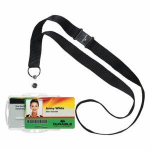 DURABLE 826719 ID Badge Holder, Dual/Open Style, Blank, Translucent, Blank, Polystyrene | CP3XHL 461N91