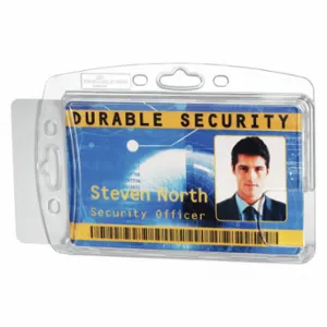 DURABLE 826919 ID Badge Holder, Shell Style, Blank, Translucent, Blank, Acrylic, 2 3/16 Inch Length | CP3XHX 461N93