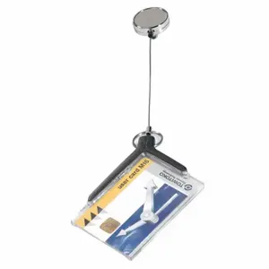 DURABLE 830758 Card Holder, Badge Reel, Blank, Charcoal, Blank, Acrylic, 5 Inch Length, 4 1/4 Inch Width | CP3XHZ 461N94