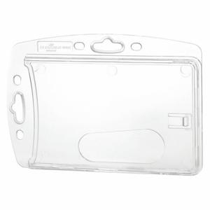 DURABLE 890519 ID Card Holder, Shell Style, Blank, Translucent, Blank, Acrylic, 2 3/16 Inch Length, Badge | CP3XJD 461P07