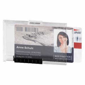 DURABLE 892119 ID Card Holder, Dual, Blank, Translucent, Blank, Plastic, 2 1/2 Inch Length | CP3XJC 461P11