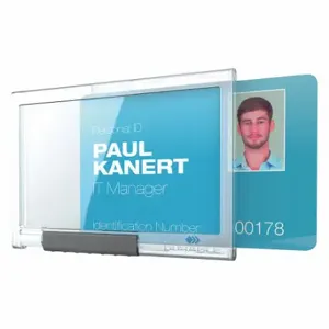 DURABLE 892219 ID Card Holder, Mono, Blank, Translucent, Blank, Plastic, 2 1/2 Inch Length | CP3XJG 461P12