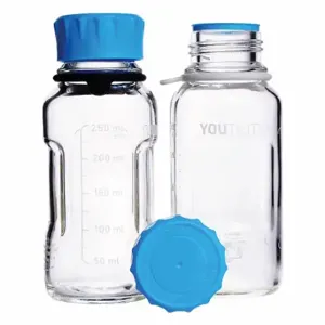 DURAN 218813653 Bottle, 8 oz Labware, Type I Borosilicate Glass, Includes Closure, 4 Pack | CP3XLQ 786DY5