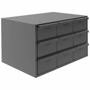 DURHAM MANUFACTURING 004-95 Drawer Cabinet, 9 Drawer, Depth 11-5/8 Inch, Gray | AC9VPQ 3KP97