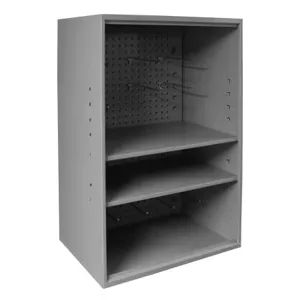 DURHAM MANUFACTURING 057A-95-ND Abrasive Storage Cabinet with Pegboard, Wall Mount, 2 Adjustable Shelf, Gray | CF6JCT