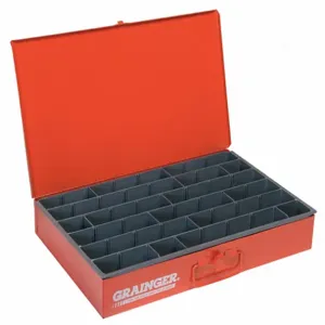 DURHAM MANUFACTURING 099-17-S1158 Compartment Box, 12 Compartment, Size 12 x 18 x 3 Inch, Steel, Red | AE4CJJ 5JEN5