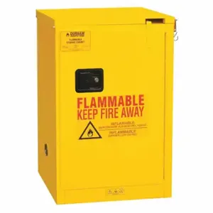 DURHAM MANUFACTURING 1004S-50 Flammable Storage Cabinet, Self Close, 1 Door, 4 Gallon, Yellow | CF6JDJ