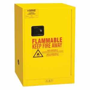DURHAM MANUFACTURING 1012M-50 Flammable Storage Cabinet, Manual, 1 Door, 12 Gallon, Yellow | CF6JDL