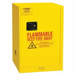 DURHAM MANUFACTURING 1012M-50 Flammable Storage Cabinet, Manual, 1 Door, 12 Gallon, Yellow | CF6JDL