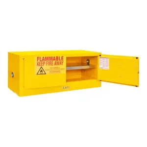 DURHAM MANUFACTURING 1012MH-50 Flammable Storage Cabinet, Manual, 2 Door, 12 Gallon, Yellow | CF6JDN