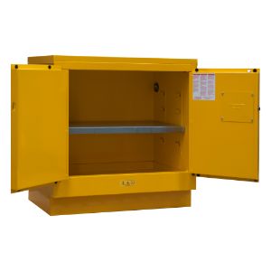 DURHAM MANUFACTURING 1022UCM-50 Flammable Storage Cabinet, Manual, 2 Door, 22 Gallon, Yellow | CF6JEB