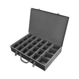 DURHAM MANUFACTURING 102PC227-95 Compartment Box With Grip Handle, 24 Opening, Size 18 x 12 x 3 Inch, Steel | CF6JED