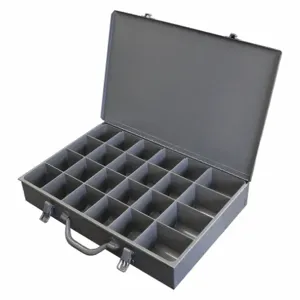 DURHAM MANUFACTURING 102PC227-95 Compartment Box With Grip Handle, 24 Opening, Size 18 x 12 x 3 Inch, Steel | CF6JED