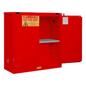 DURHAM MANUFACTURING 1030S-17 Flammable Storage Cabinet, Self Close, 2 Door, 30 Gallon, Red | CF6JEK