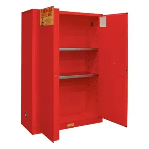 DURHAM MANUFACTURING 1045M-17 Flammable Storage Cabinet, Manual, 2 Door, 45 Gallon, Red | CF6JEN