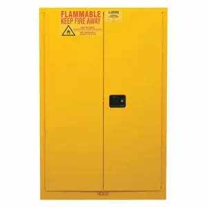 DURHAM MANUFACTURING 1045M-50 Flammable Storage Cabinet, Manual, 2 Door, 45 Gallon, Yellow | CF6JEP