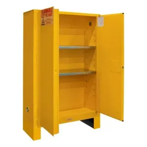 DURHAM MANUFACTURING 1045ML-50 Flammable Storage Cabinet With Leg, Manual, 2 Door, 45 Gallon, Yellow | CF6JEQ