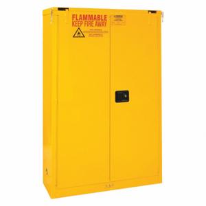 DURHAM MANUFACTURING 1060S-50 Flammable Storage Cabinet, Self Close, 2 Door, 60 Gallon, Yellow | CF6JFB