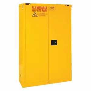 DURHAM MANUFACTURING 1045S-50 Flammable Storage Cabinet, Self Close, 2 Door, 45 Gallon, Yellow | CF6JER