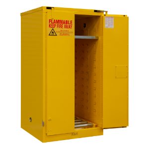 DURHAM MANUFACTURING 1055SDSR-50 Lagerschrank für brennbare Stoffe, selbstschließend, 2 Türen, 55 Gallonen, Gelb | CF6JEV