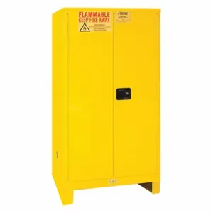 DURHAM MANUFACTURING 1060ML-50 Flammable Storage Cabinet With Leg, Manual, 2 Door, 60 Gallon, Yellow | CF6JEZ