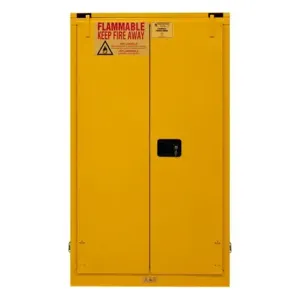 DURHAM MANUFACTURING 1060S-50 Flammable Storage Cabinet, Self Close, 2 Door, 60 Gallon, Yellow | CF6JFB