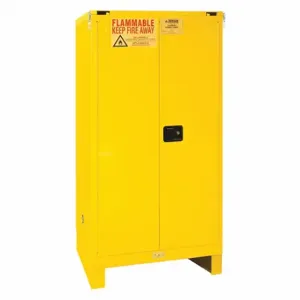 DURHAM MANUFACTURING 1060SL-50 Flammable Storage Cabinet With Leg, Self Close, 2 Door, 60 Gallon, Yellow | CF6JFC