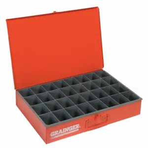 DURHAM MANUFACTURING 107-17-S1158 Compartment Box, 32 Compartment, Size 12 x 18 x 3 Inch, Red | AE4CJB 5JEM8