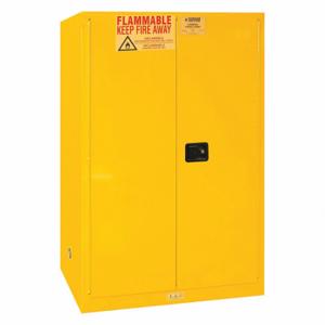DURHAM MANUFACTURING 1090M-50 Flammable Storage Cabinet, Manual, 2 Door, 90 Gallon, Yellow | CF6JFJ