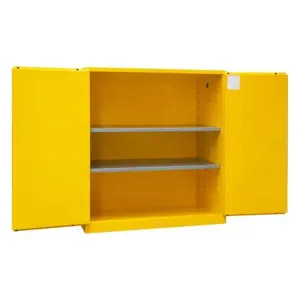 DURHAM MANUFACTURING 1120M-50 Flammable Storage Cabinet, Manual, 120 Gallon, Yellow | CF6JFQ