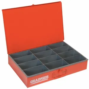 DURHAM MANUFACTURING 115-17-S1158 Compartment Box, 12 Compartment, Size 12 x 18 x 3 Inch, Red | AE4CJF 5JEN2