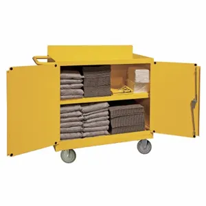 DURHAM MANUFACTURING 2210-50 Spill Control Cabinet With Push Handle, Yellow | AC8FGG 39P488