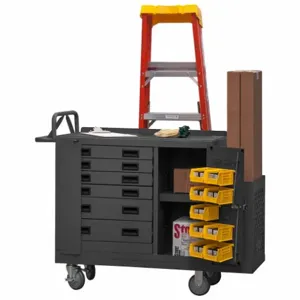 DURHAM MANUFACTURING 2211-DLP-6DR-RM-9B-95 Mobile Maintenance Cart, 6 Drawer, 9 Yellow Bin | AA7MYL 16D884