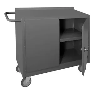 DURHAM MANUFACTURING 2220-95 Mobile Bench Cabinet, 1 Shelf, 2 Door, Size 18-1/4 x 54-1/16 x 36-3/8 Inch | CF6JJU