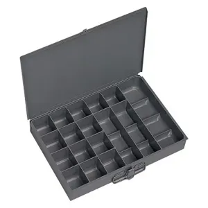 DURHAM MANUFACTURING 227-95-IND Compartment Box, Individual, 17 Opening, Size 9-1/4 x 13-3/8 x 2 Inch, Gray | CF6JJZ