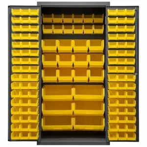 DURHAM MANUFACTURING 2501-BDLP-126-95 Industrial Cabinet, 16 Gauge, 126 Bin, Yellow | AH6RLW 36EZ76