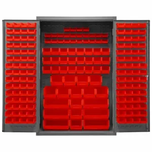 DURHAM MANUFACTURING 2502-186-1795 Industrial Cabinet, 16 Gauge, 186 Bin, Red | AH6RMA 36EZ80