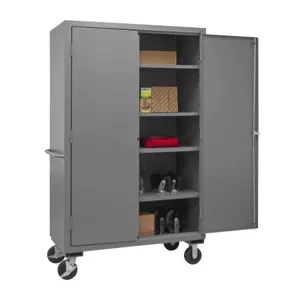 DURHAM MANUFACTURING 2502M-BLP-4S-95 Mobile Cabinet, 16 Gauge, 4 Shelf, Size 48 x 24 x 81 Inch | CF6JKK