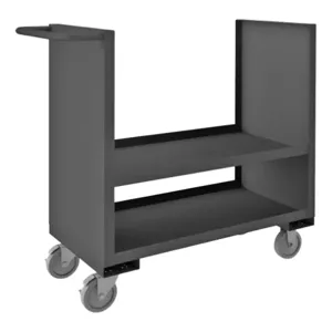 DURHAM MANUFACTURING 2SLT-1836-1.2K-95 Solid Stock Truck With Polyurethane Caster, 2 Sided, 2 Shelf, Gray | CF6JKV