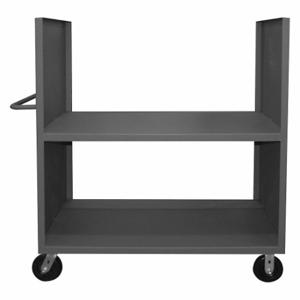 DURHAM MANUFACTURING 2SPT-2448-2-2K-95 Solid Stock Truck With Phenolic Caster, 2 Sided, 2 Shelf, Gray | CF6JKY
