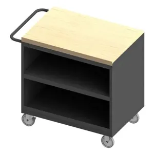 DURHAM MANUFACTURING 3111-MT-95 Mobile Bench Cabinet, Maple Top, 1 Shelf, Size 24-1/4 x 42-1/8 x 37-1/8 Inch | CF6JLW