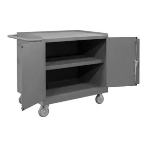 DURHAM MANUFACTURING 3113-95 Mobile Bench Cabinet, 1 Shelf, 2 Door, Size 25-13/16 x 42-1/8 x 36-3/8 Inch | CF6JMB