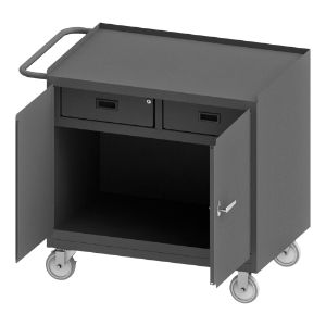 DURHAM MANUFACTURING 3116-95 Mobile Bench Cabinet, 2 Drawer, Steel, Size 24-1/4 x 42-1/8 x 36-3/8 Inch | CF6JMJ
