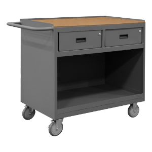 DURHAM MANUFACTURING 3117-TH-95 Mobile Bench Cabinet, Hard Board Top, Size 24-1/4 x 42-1/8 x 36-3/8 Inch, Gray | CF6JMN