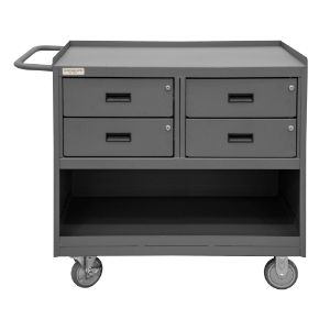 DURHAM MANUFACTURING 3120-95 Mobile Bench Cabinet, Lip Up, 4 Drawer, Size 24-1/4 x 42-1/8 x 36-3/8 Inch | CF6JMW