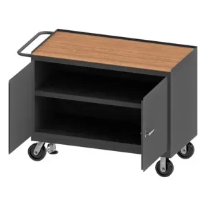 DURHAM MANUFACTURING 3412-TH-FL-95 Mobile Bench Cabinet, Hard Board Top, Size 24-1/4 x 54-1/8 x 37-3/4 Inch | CF6JNU