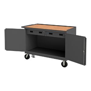 DURHAM MANUFACTURING 3414-TH-FL-95 Mobile Bench Cabinet, Board, 4 Drawer, Size 24-1/4 x 54-1/8 x 37-3/4 Inch | CF6JPB