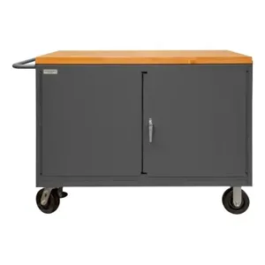 DURHAM MANUFACTURING 3415-MT-FL-95 Mobile Bench Cabinet, Floor Lock, Size 24-1/4 x 54-1/8 x 37-3/4 Inch, Gray | CF6JPD