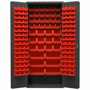 DURHAM MANUFACTURING 3500-138B-1795 Industrial Cabinet, 14 Gauge, 138 Bin, Height 84 Inch, Red | AH6RMG 36EZ86