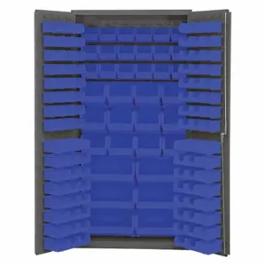 DURHAM MANUFACTURING 3501-BDLP-132-5295 Industrial Cabinet, 14 Gauge, 132 Bin, Blue Flush | AH6RTF 36FA97